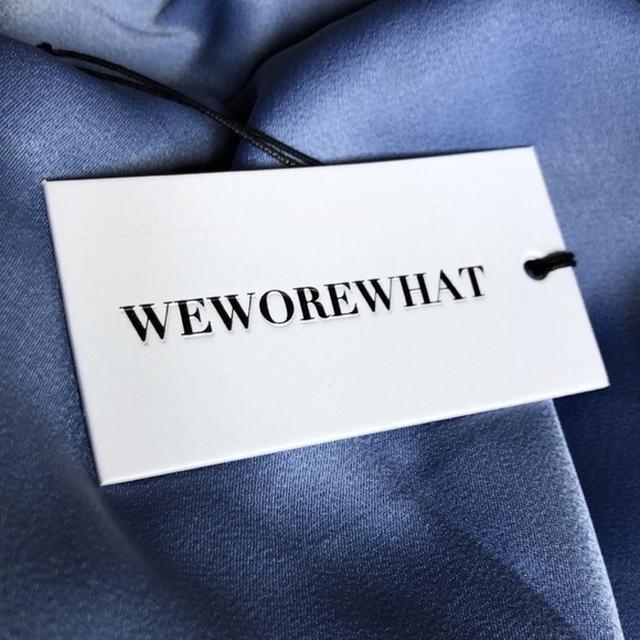 We Wore What NWT Slate Blue Satin Slip Dress - Picture 11 of 12